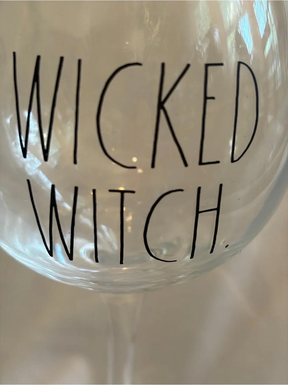 RARE, HTF Rae Dunn Long-Stemmed Wicked-/Good-Witch Halloween Wine Glasses ~ NEW